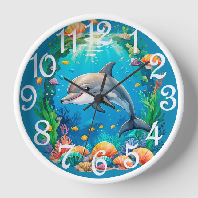 Dolphin Acrylic Wall Clock (Front)