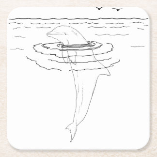 Dolphin Adult Colouring Paper Coaster