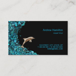 Dolphin Aqua Paua Shell business card