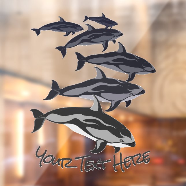 Dolphin Art Decal Personalize Dolphin Window Cling (Sheet 2)