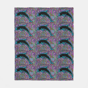 Dolphin Art Design Fleece Blanket