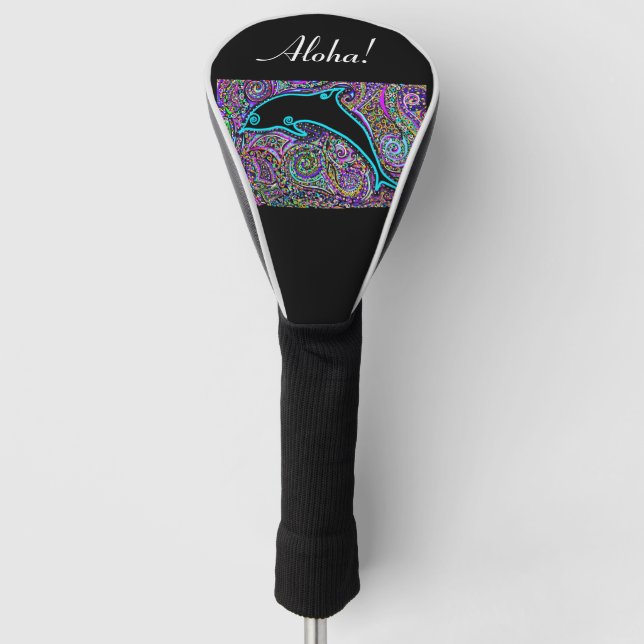 Dolphin Art Design  Golf Head Cover (Front)