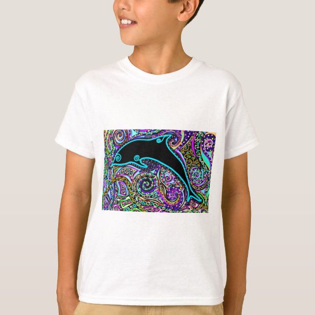 Dolphin Art Design T-Shirt (Front)