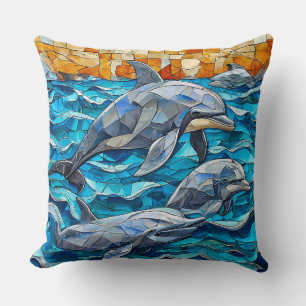Dolphin Art Throw Pillow