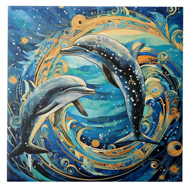 Dolphin art tile (Front)