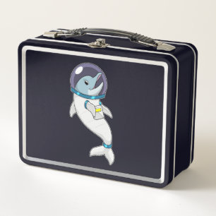 Dolphin as Astronaut in Costume Metal Lunch Box