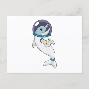 Dolphin as Astronaut in Costume Postcard