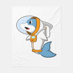 Dolphin as Astronaut with Costume Fleece Blanket