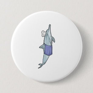 Dolphin as Cook with Chef hat 3 Inch Round Button