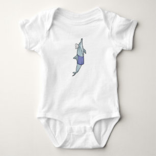 Dolphin as Cook with Chef hat Baby Bodysuit