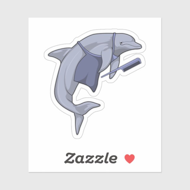 Dolphin as Hairdresser with Comb (Sheet)