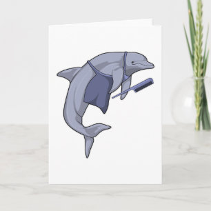 Dolphin as Hairdresser with Comb Card