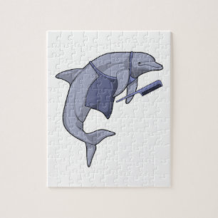 Dolphin as Hairdresser with Comb Jigsaw Puzzle