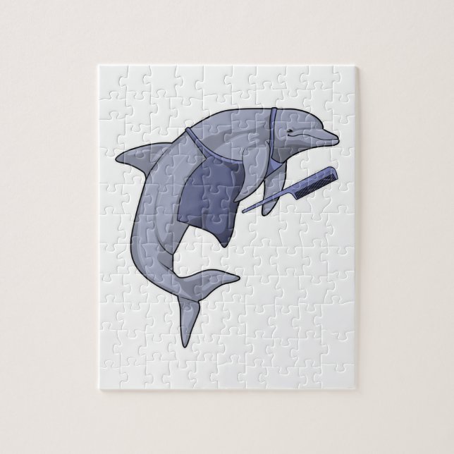 Dolphin as Hairdresser with Comb Jigsaw Puzzle (Vertical)