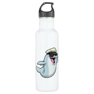 Dolphin as Policeman with Police hat 710 Ml Water Bottle