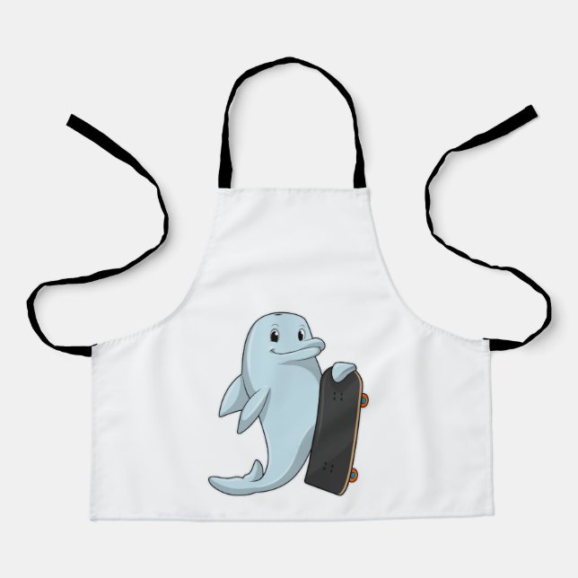 Dolphin as Skater with Skateboard Apron (Front)