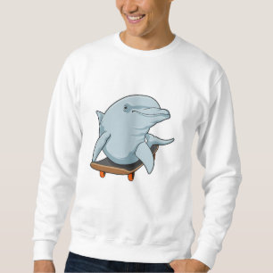 Dolphin as Skater with Skateboard Sweatshirt