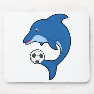 Dolphin As Soccer Player With Soccer Ball T Shirt Mouse Pad