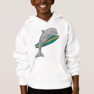 Dolphin as Surfer with Surfboard