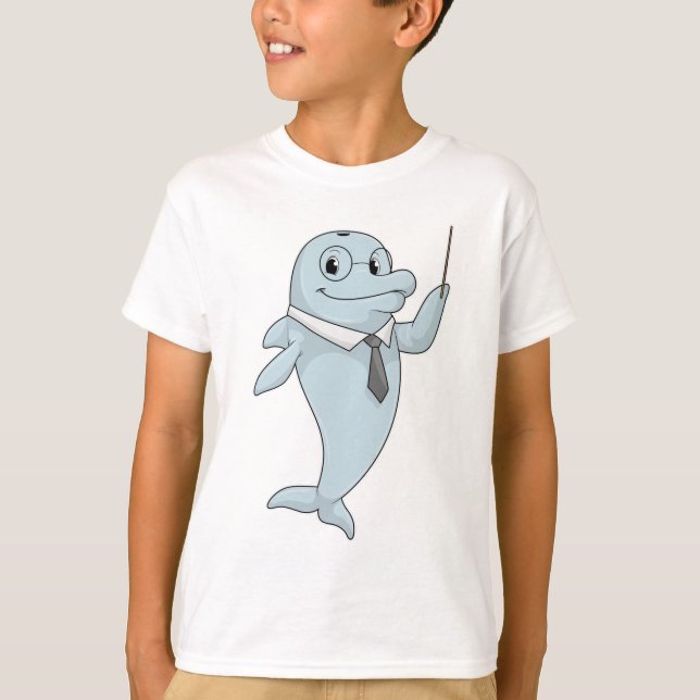 Dolphin as Teacher with Pointer T-Shirt (Front)