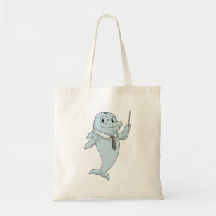 Dolphin as Teacher with Pointer Tote Bag