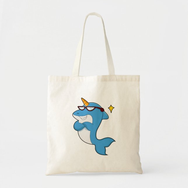 Dolphin as Unicorn with Glasses.PNG Tote Bag (Front)