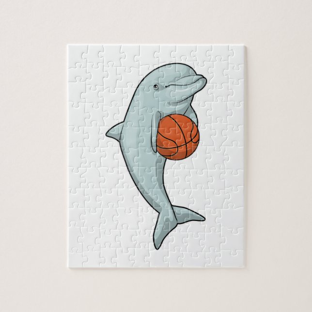 Dolphin at Basketball Sports Jigsaw Puzzle (Vertical)