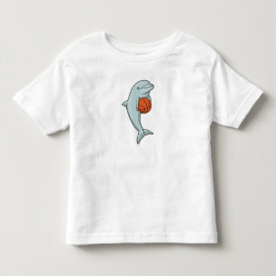 Dolphin at Basketball Sports Toddler T-shirt