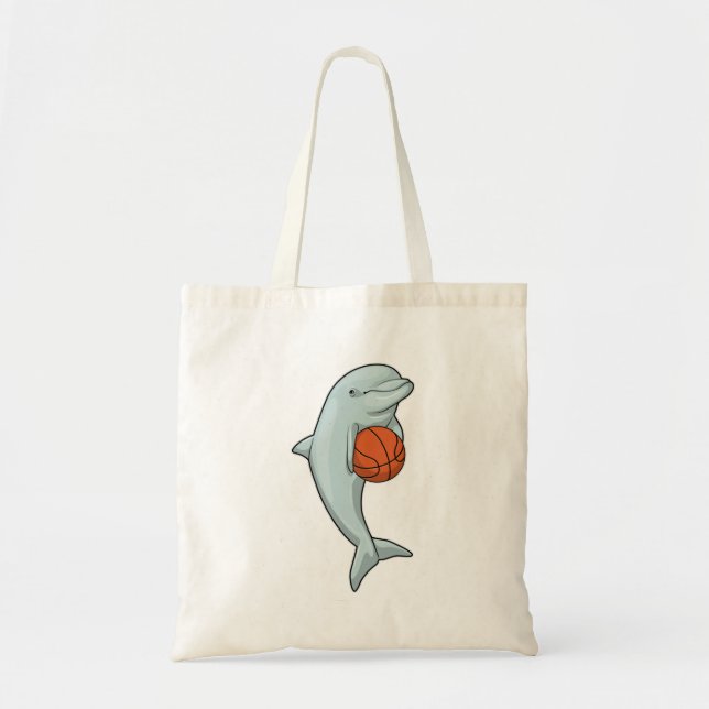 Dolphin at Basketball Sports Tote Bag (Front)