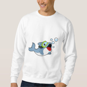 Dolphin at Diving with Water bubbles.PNG Sweatshirt