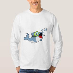 Dolphin at Diving with Water bubbles.PNG T-Shirt