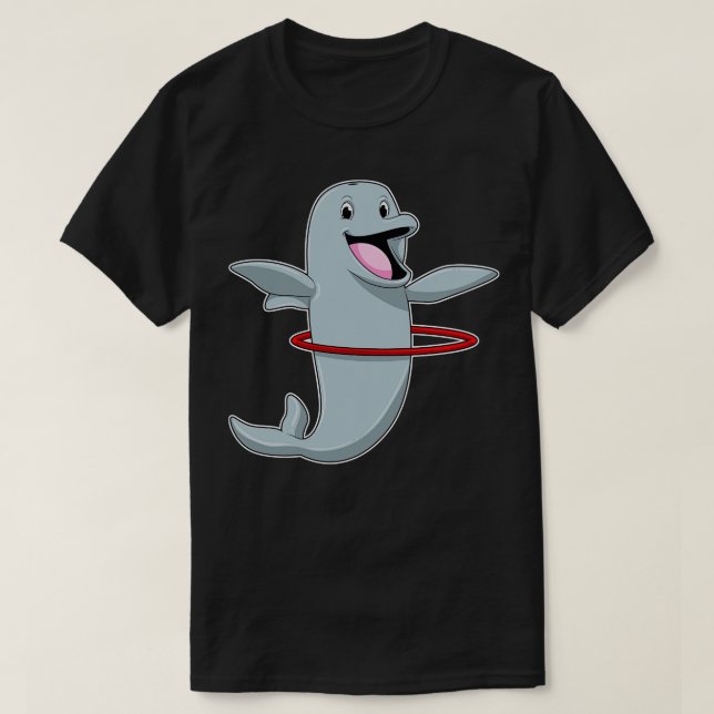 Dolphin at Endurance training with Fitness tires T-Shirt (Design Front)