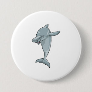 Dolphin at Hip Hop Dance Dab 3 Inch Round Button