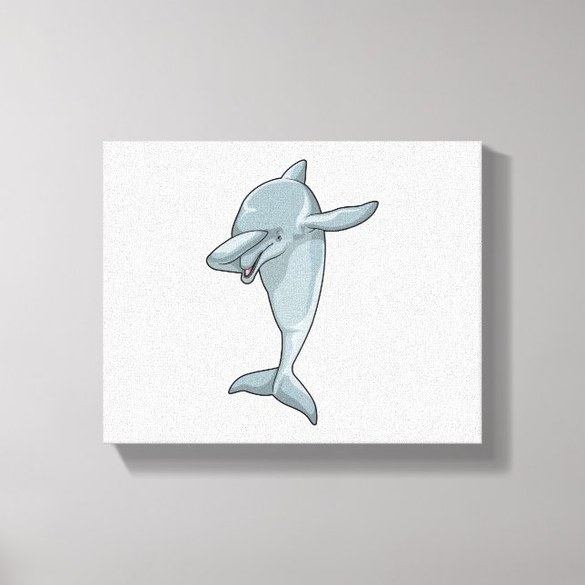 Dolphin at Hip Hop Dance Dab Canvas Print (Front)