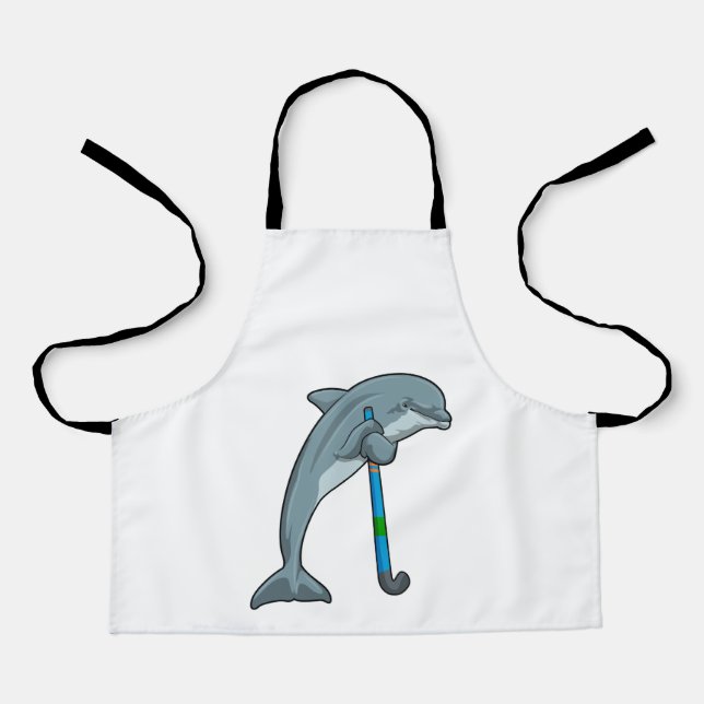 Dolphin at Hockey with Hockey stick Apron (Front)