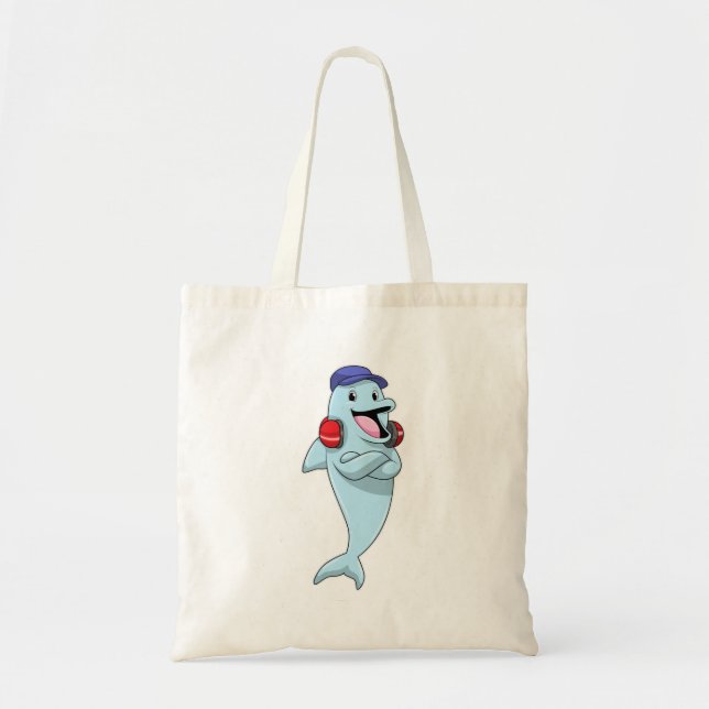 Dolphin at Listen to Music Tote Bag (Front)