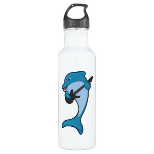 Dolphin at Music with Guitar 710 Ml Water Bottle