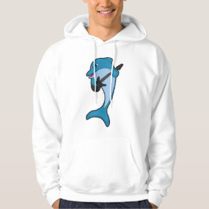 Dolphin at Music with Guitar Hoodie