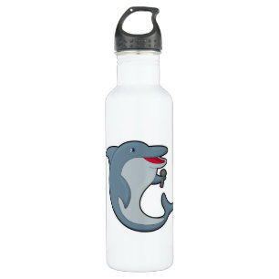 Dolphin at Singing with Microphone 710 Ml Water Bottle