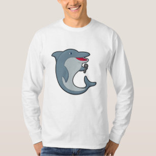 Dolphin at Singing with Microphone T-Shirt