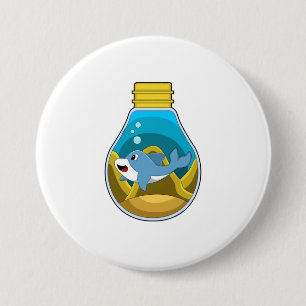 Dolphin at Swimming in Aquarium 3 Inch Round Button