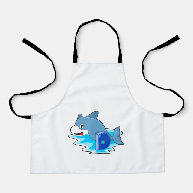 Dolphin at Swimming with Letter Apron (Front)