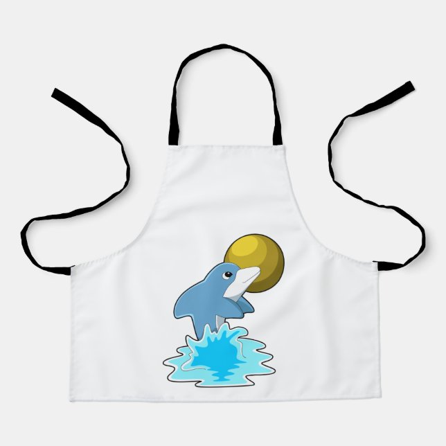 Dolphin at Swimming with Moon Apron (Front)