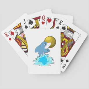 Dolphin at Swimming with Moon Playing Cards