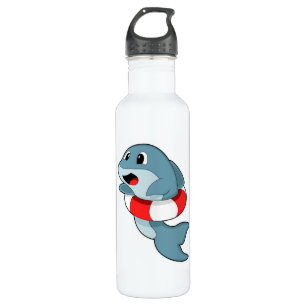 Dolphin at Swimming with Swim ring 710 Ml Water Bottle