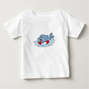 Dolphin at Swimming with Swim ring.PNG Baby T-Shirt