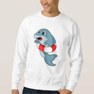 Dolphin at Swimming with Swim ring Sweatshirt