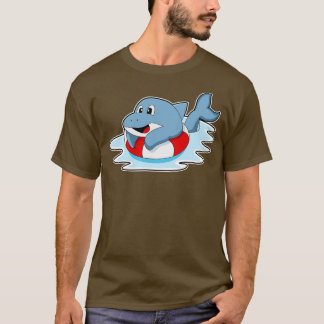 Dolphin at Swimming with Swim ring T-Shirt