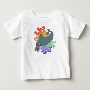 Dolphin at Swimming with Swimming goggles Baby T-Shirt