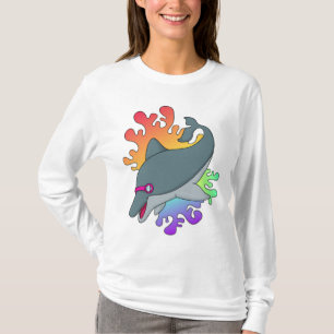 Dolphin at Swimming with Swimming goggles T-Shirt